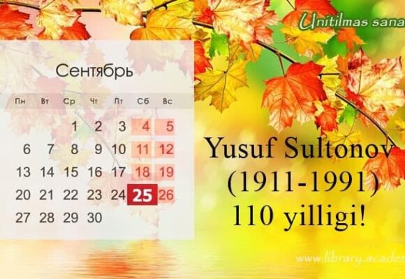Yusuf Sultonov (1911-1991) tavalludining 110 yilligi!