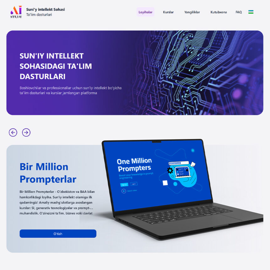 aistudy.uz sun’iy intellekt sohasida ta’lim dasturlari platformasi